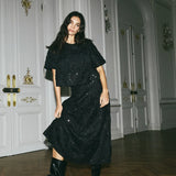 Reya lyhythihainen paljettipaita, Black