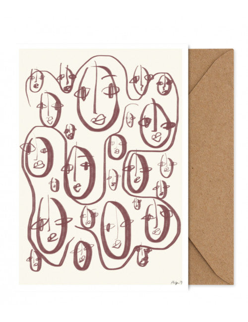 Paper Collective - Random Faces taidekortti A5