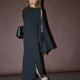 Falcon Drape Dress, Black