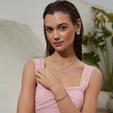 Daisy crystal necklace, Steel