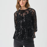 Vivan pusero, Black Sequins on mesh