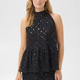Dirtsa paljettitoppi, Black Placed Sequins