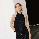 Dirtsa paljettitoppi, Black Placed Sequins