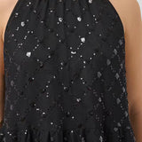 Dirtsa paljettitoppi, Black Placed Sequins
