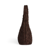 Hayma Suede Weave Handbag, Suede Dark Brown