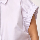 Poppy Elastic Cuff lyhythihainen paita, White