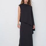 Falcon Drape Dress, Black