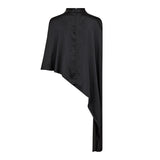 Idun Turtle Cape Blouse, Black
