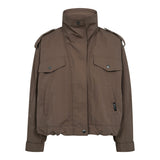 Alina Double Funnel Neck Jacket, Brown