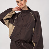 Alora Block Jacket, Dark Brown