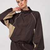Alora Block Jacket, Dark Brown