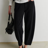 Loana Denim Barrel Jeans, Black