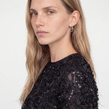 Reya lyhythihainen paljettipaita, Black