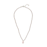 Wishing Rose Quartz kaulakoru, Silver Colored