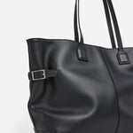 Flattered Leslie tote bag, black leather