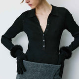 Brixton neulesormikkaat, Black
