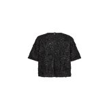 Reya lyhythihainen paljettipaita, Black