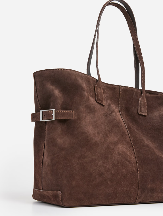 Flattered - Lesley tote bag, suede chocolate