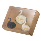 Honeycomb Swans H7/8cm, Black/Off White