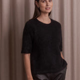 Lyhythihainen alpakkasekoiteneule, Black