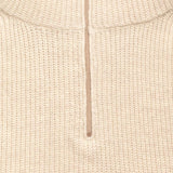 Neulottu kauluri vetoketjulla, Heather beige