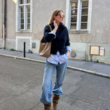 Hulda Knit Zip neuletakki, Salute Navy