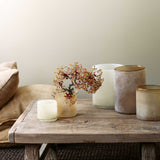Frost candle holder L, White