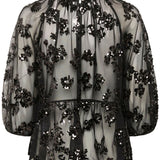 Vivan pusero, Black Sequins on mesh