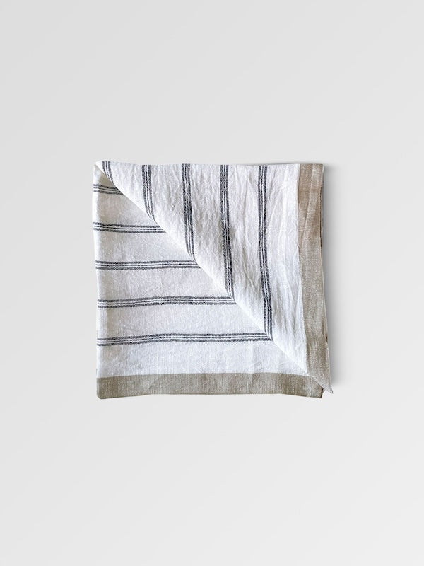 Tell Me More - pellavaservetti Maya, navy stripe