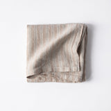 Pellavainen pöytäliina 145x145 cm, Hazelnut Stripe