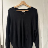 Venny V-neck pusero bambuneulosta, Black